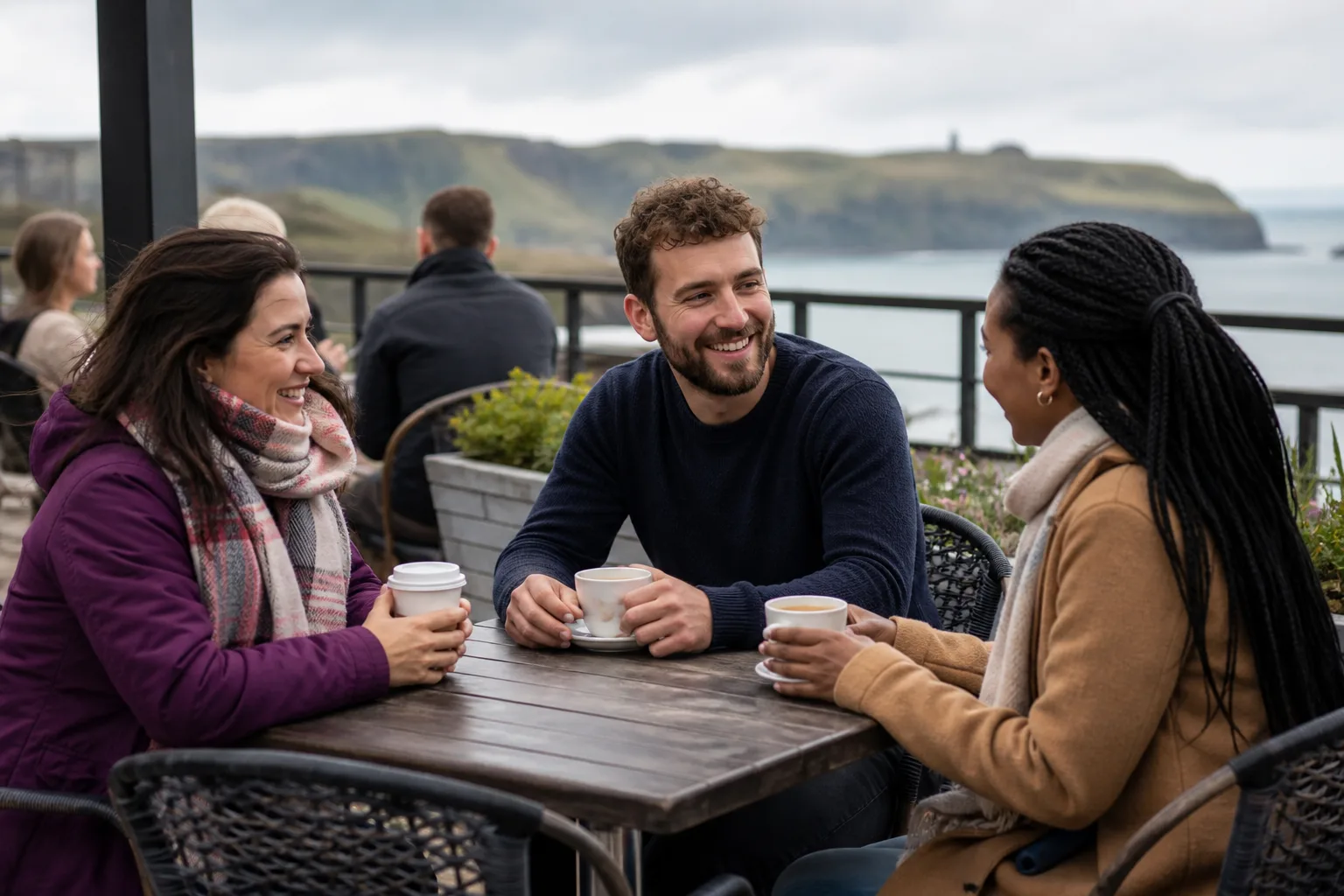 Christian singles chatting over coffee in Belfast